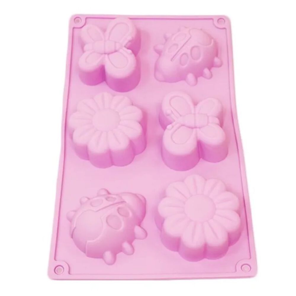 Molde De Silicona Rectangular Forma Chinita Flores Mariposa Color Surtidos image number 0.0