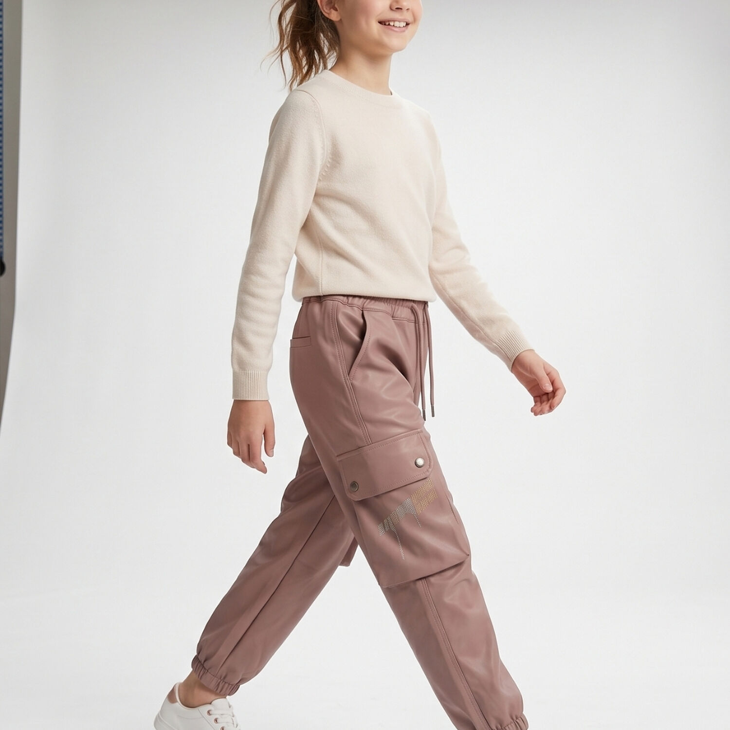 Pantalon Cargo Ni&ntilde;a Impermeable Jogger Moda Urbana Comodo image number 1.0