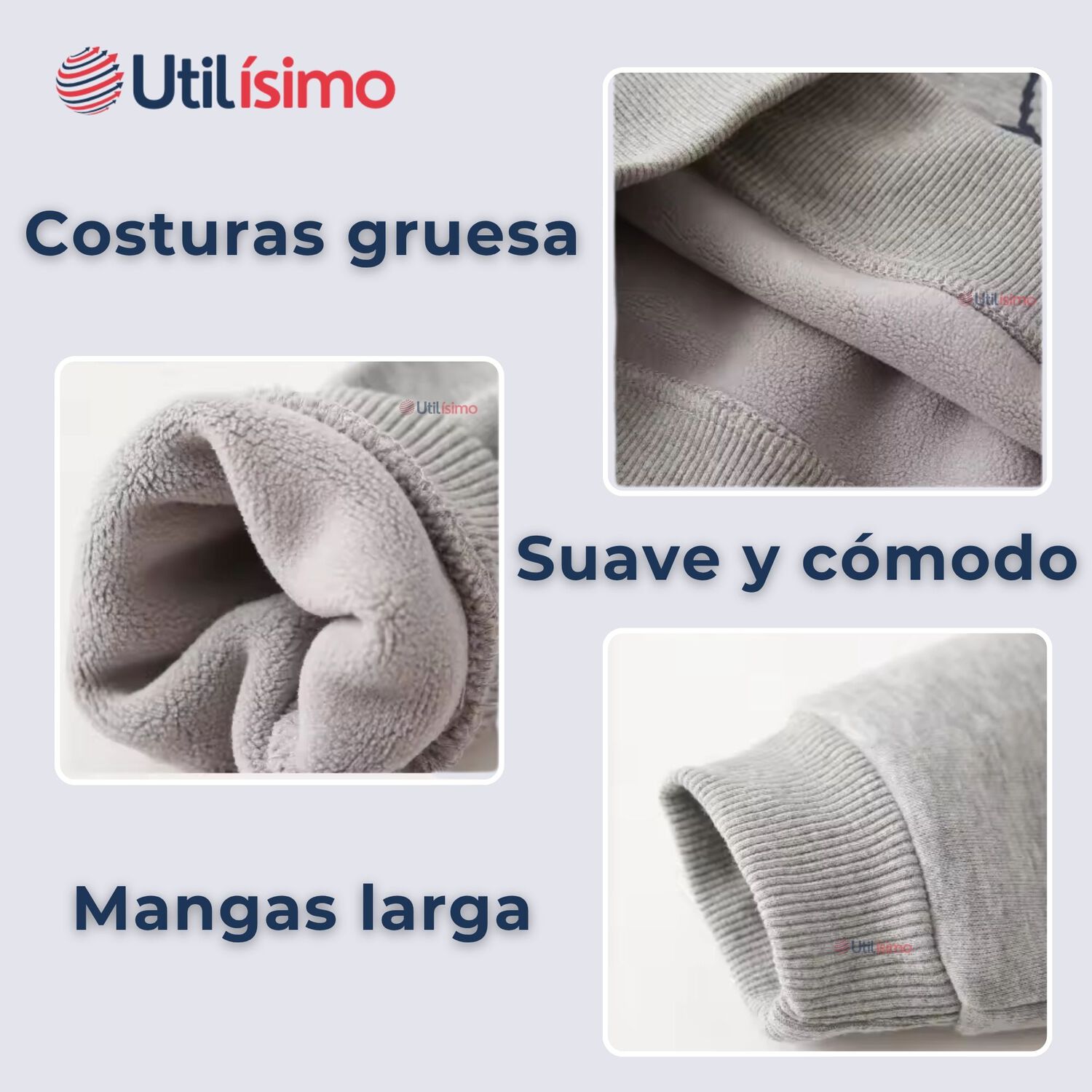 Poler&oacute;n Estilo Pique Manga Larga Ni&ntilde;o 100% Algod&oacute;n Gris image number 4.0