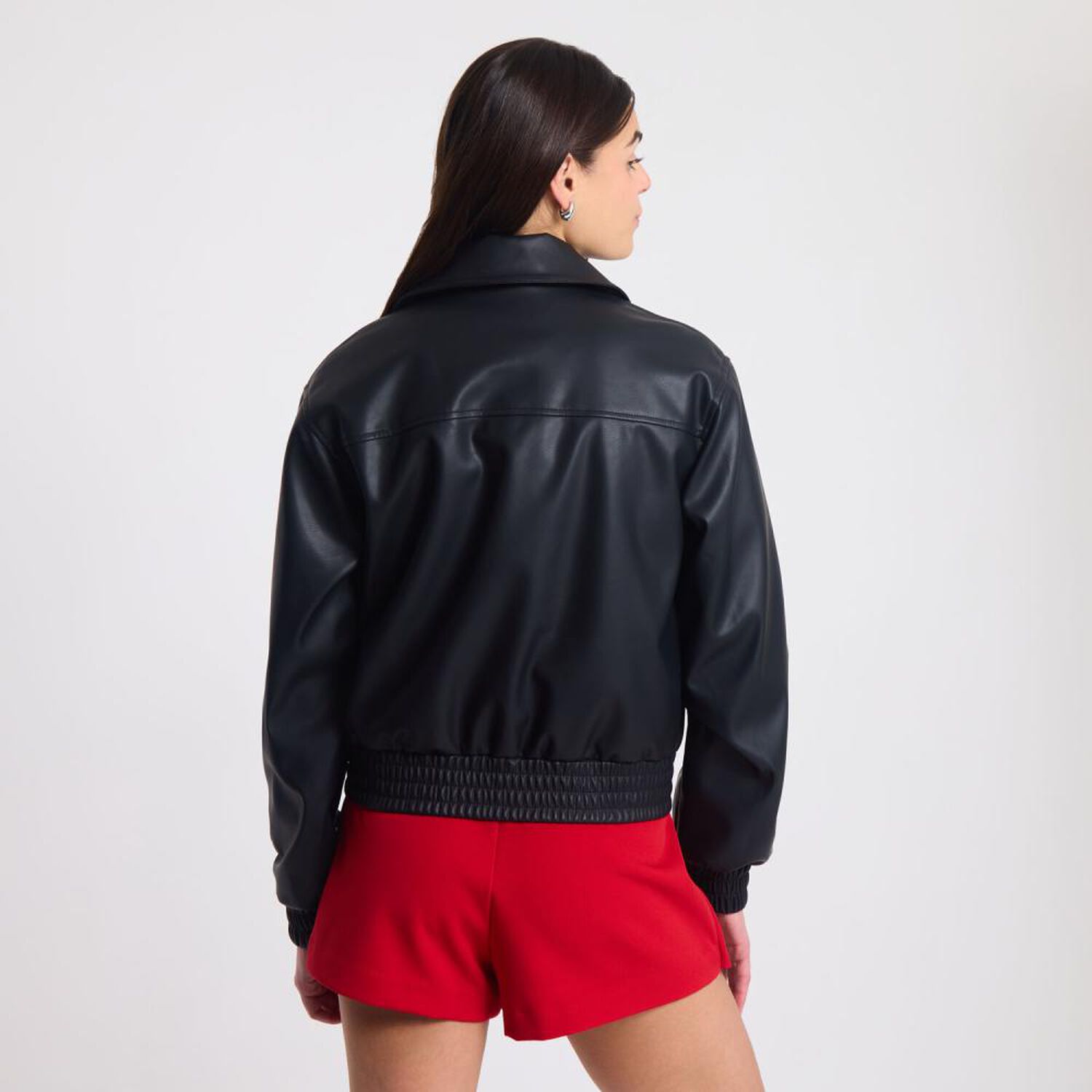 Chaqueta Ecocuero Full Cierre Cuello Solapa Mujer Rolly Go image number 3.0
