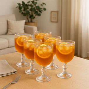 Set 30 Copas Vino Talladas 360ml Lisa Allegra De Vidrio