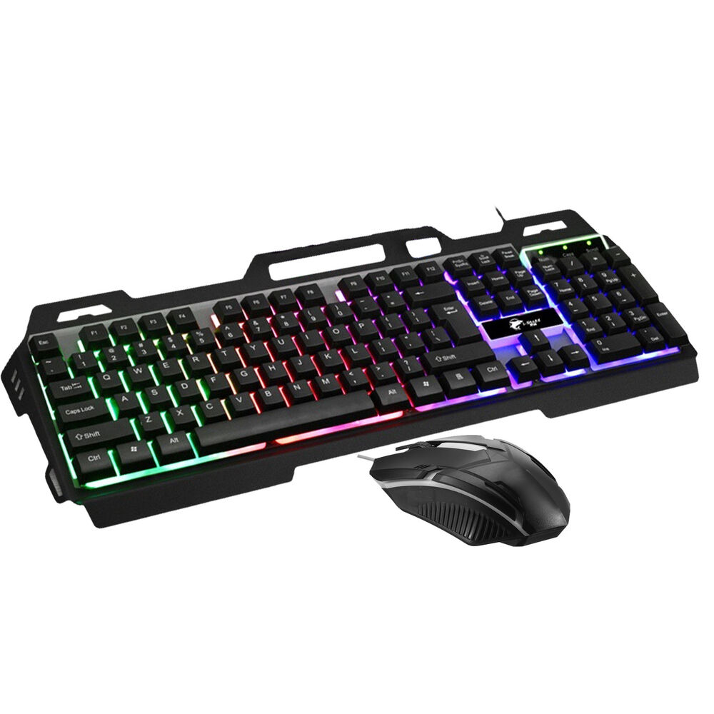 Pack Teclado Metal Rgb + Mouse 1600 Dpi Gamer Negro image number 0.0