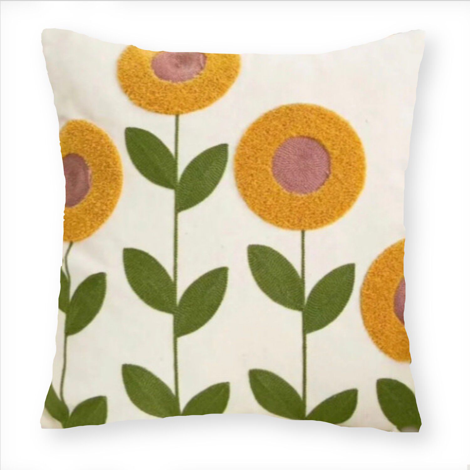 Funda Cojin Bordada 45x45 Cm Girasoles image number 0.0