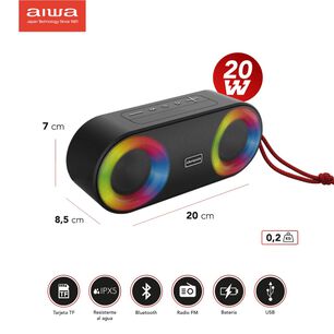 Parlante Port&aacute;til Inal&aacute;mbrico Bluetooth 20w Ipx5 Con Tws Aw-sj215