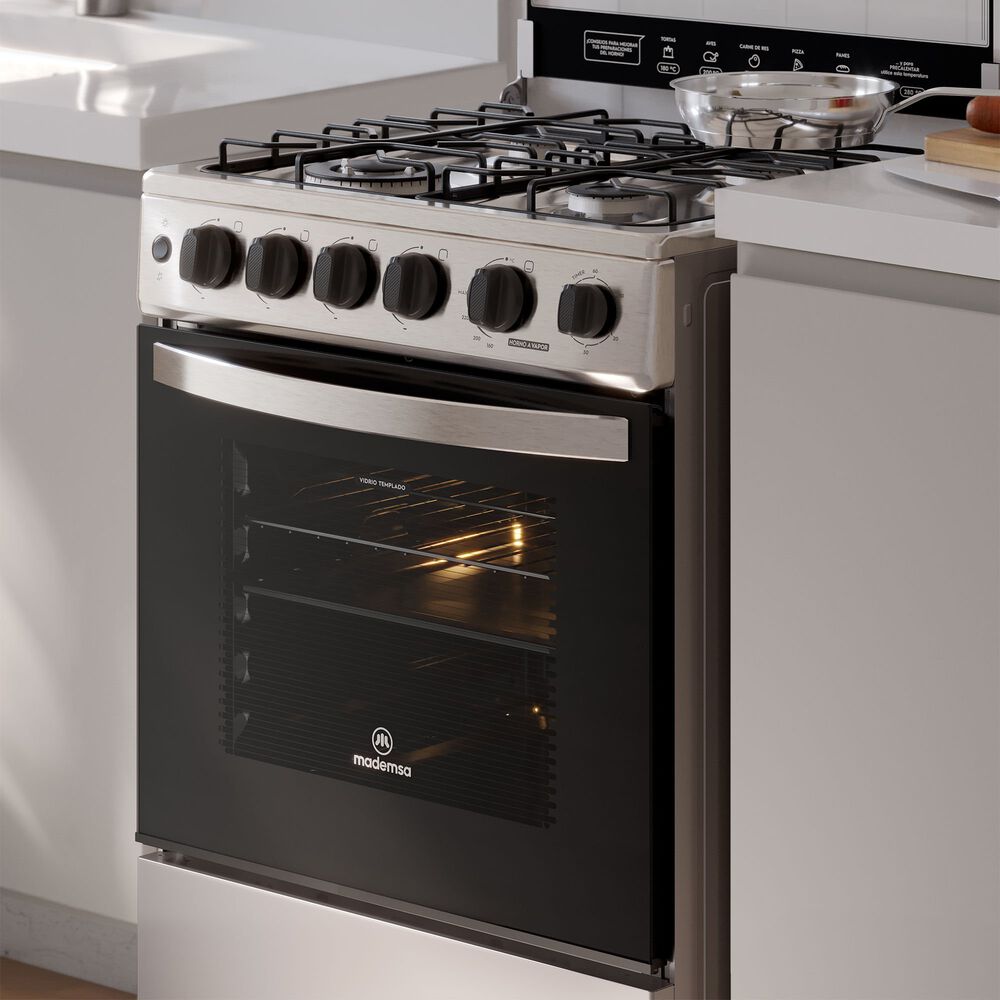 Cocina A Gas 4 Platos Horno Vapor Y Triple Llama Fm4ssc Inox image number 11.0