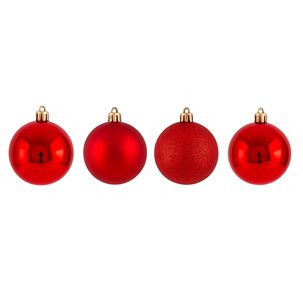 4 Bambalinas Esferas Navideñas Rojo 12cm Decoracion Navidad