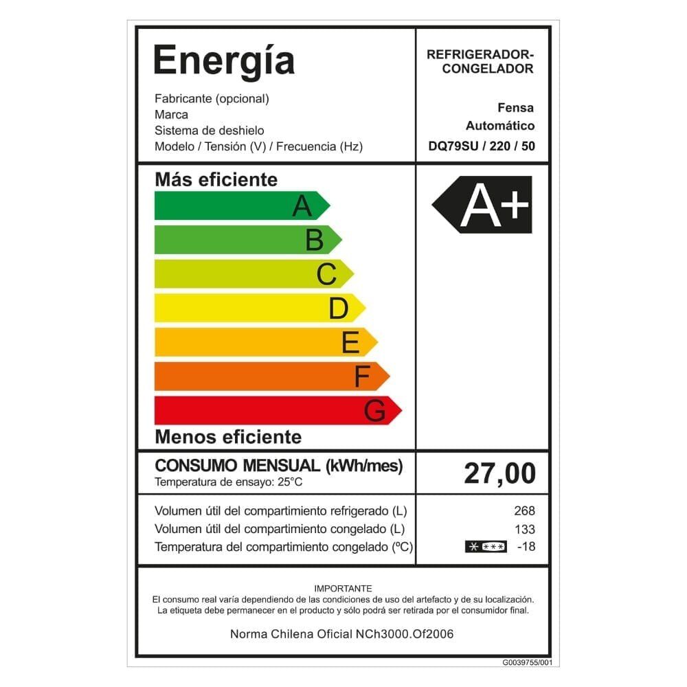 Refrigerador Fensa 401l No Frost 4 Puertas Inverter Dq79su image number 10.0