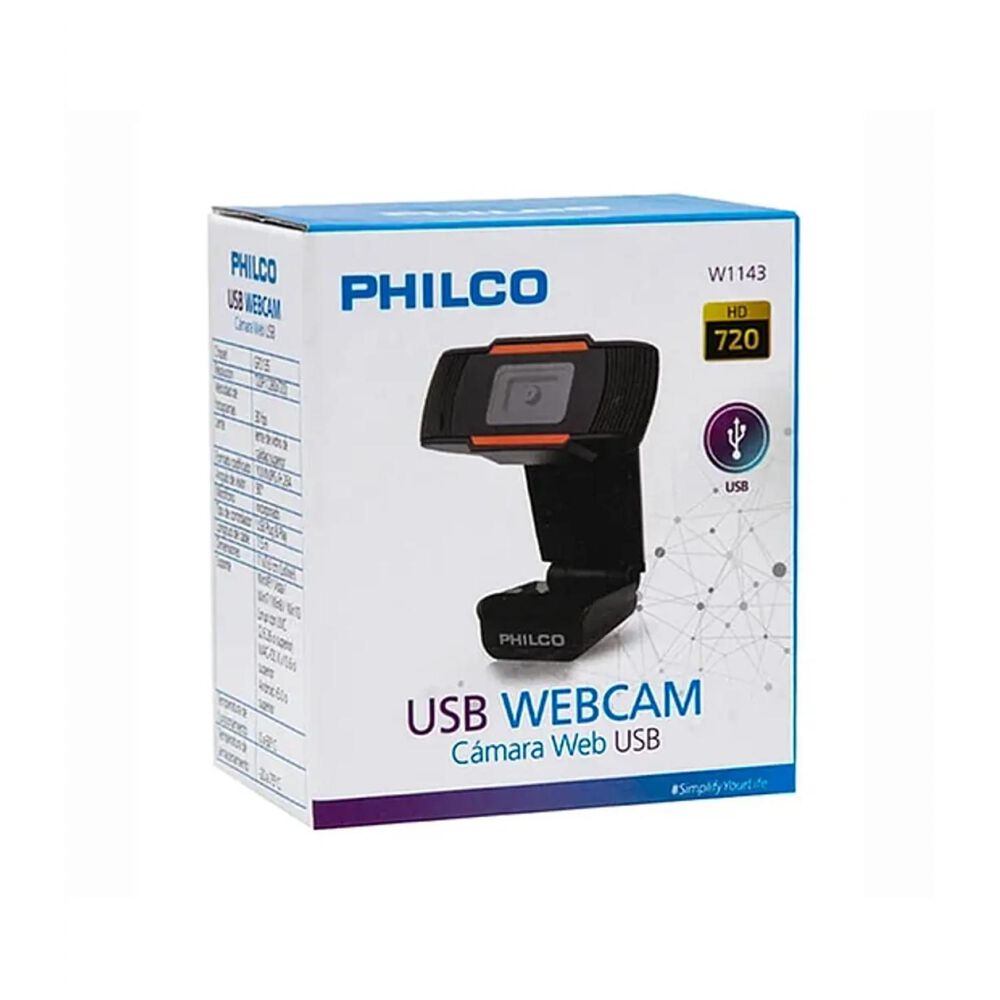 Camara Web Webcam Usb Hd 720p Negro W1143 image number 4.0