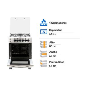 Cocina A Gas Sindelen CH-6700IN 4P / 4 Quemadores