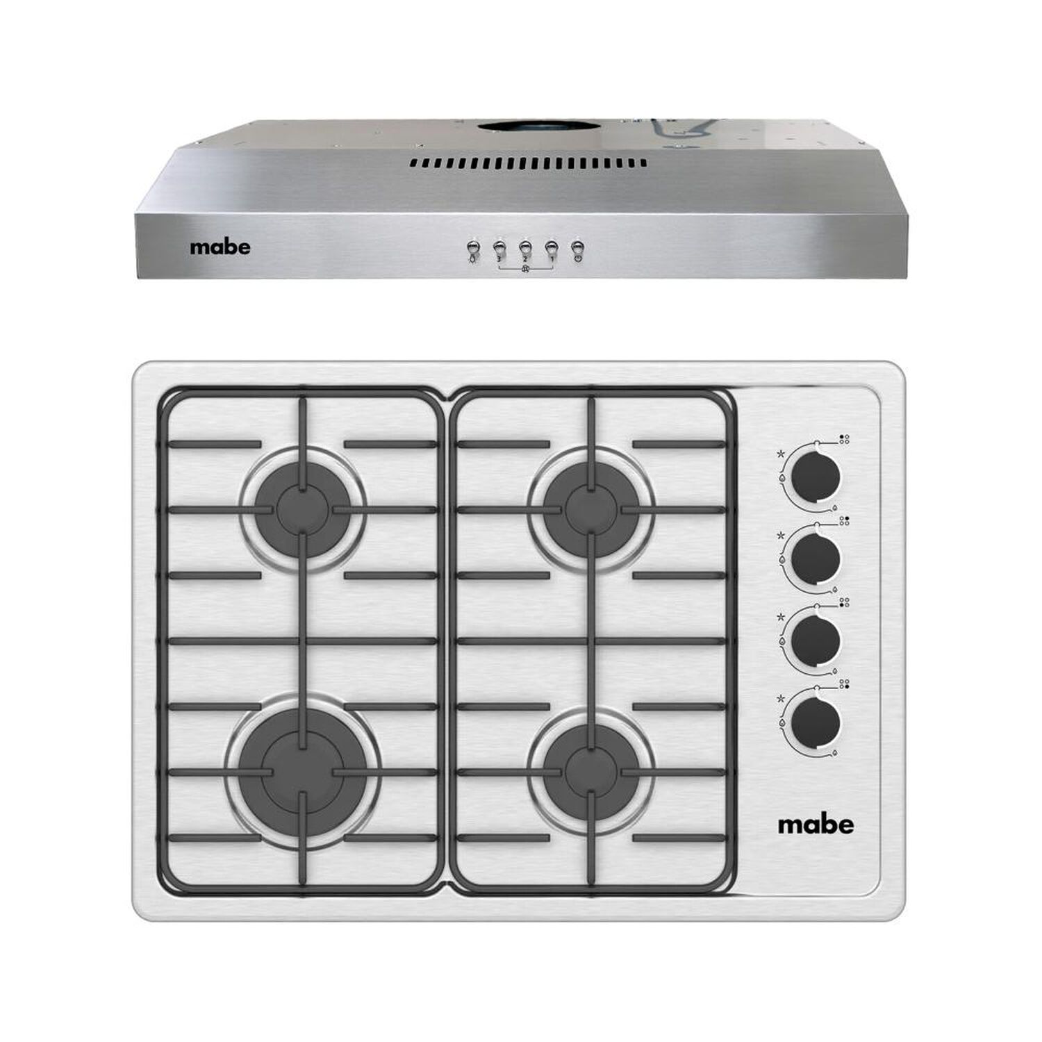 Kit Cocina Mabe Campana CM6045XV0 / Encimera CMG6044SD-1CL  / 4 Quemadores image number 0.0
