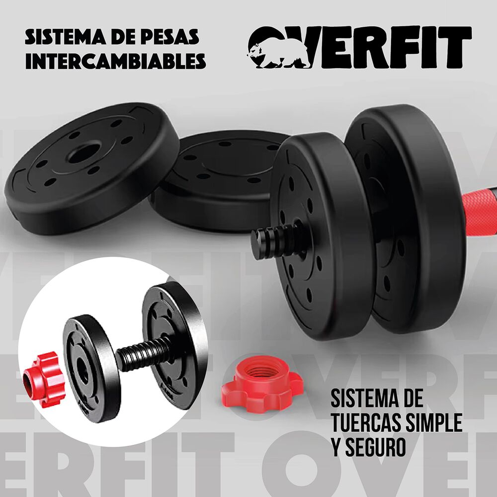 Set Mancuernas Y Barra Unibles 20kg Fitness Pesas Ajustables image number 3.0