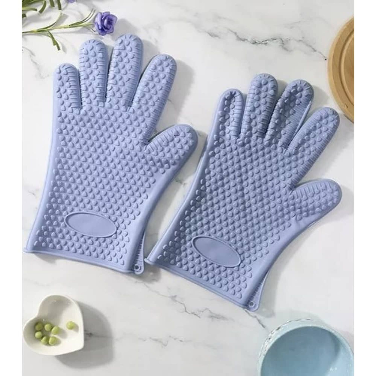 2 Guantes Manopla Protector De Calor (color Azul) Antideslizante image number 1.0