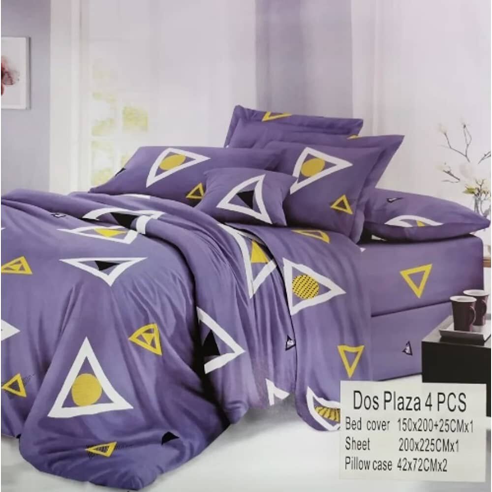 Juego De S&aacute;banas 2 Plazas Morado 4 Piezas image number 0.0