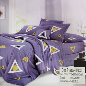 Juego De S&aacute;banas 2 Plazas Morado 4 Piezas