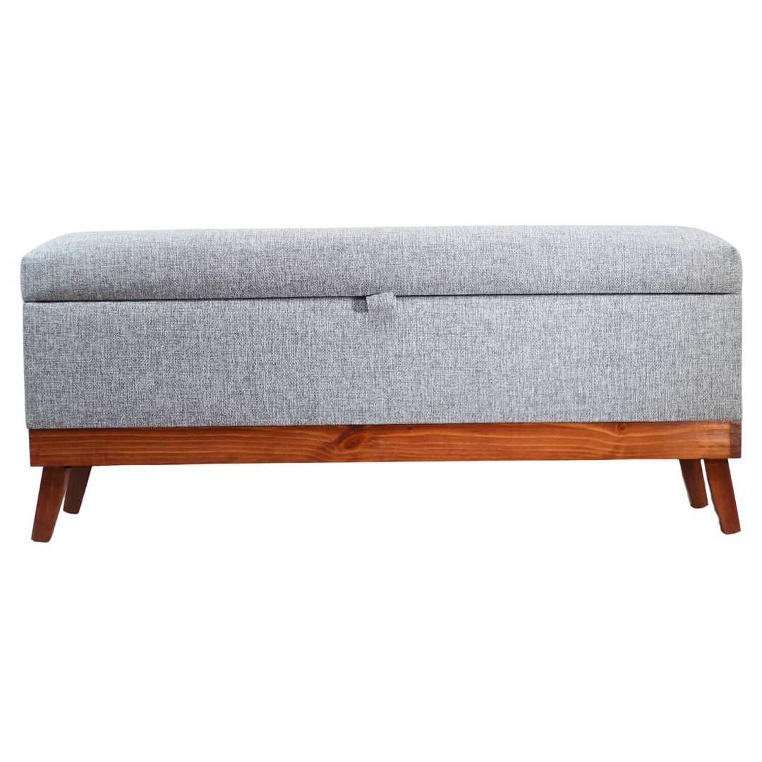 Banqueta Con Ba&uacute;l Incy Gris Omega 120x40x50 Cm M&aacute;xima Design image number 0.0