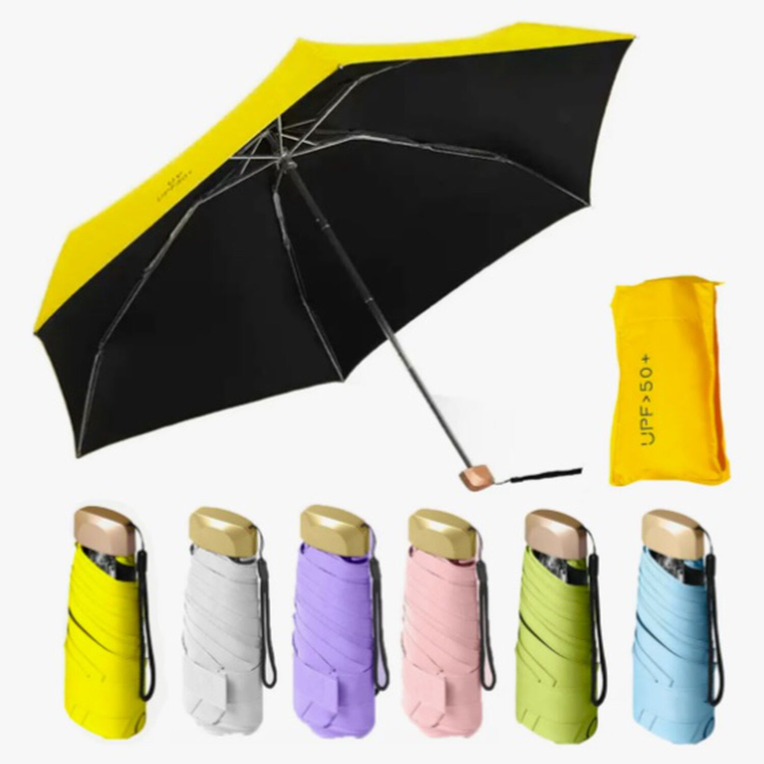 Mini Paraguas Plegable Amarillo image number 0.0