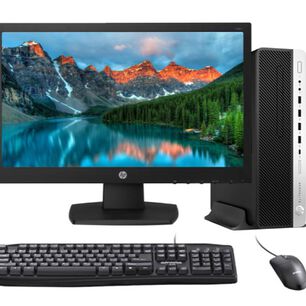 Kit Monitor + Pc Desktop Hp Elitedesk 800 G4 Sff (i5 8gb 256gb Ssd) + Teclado & Mouse Reacondicionado Grado A