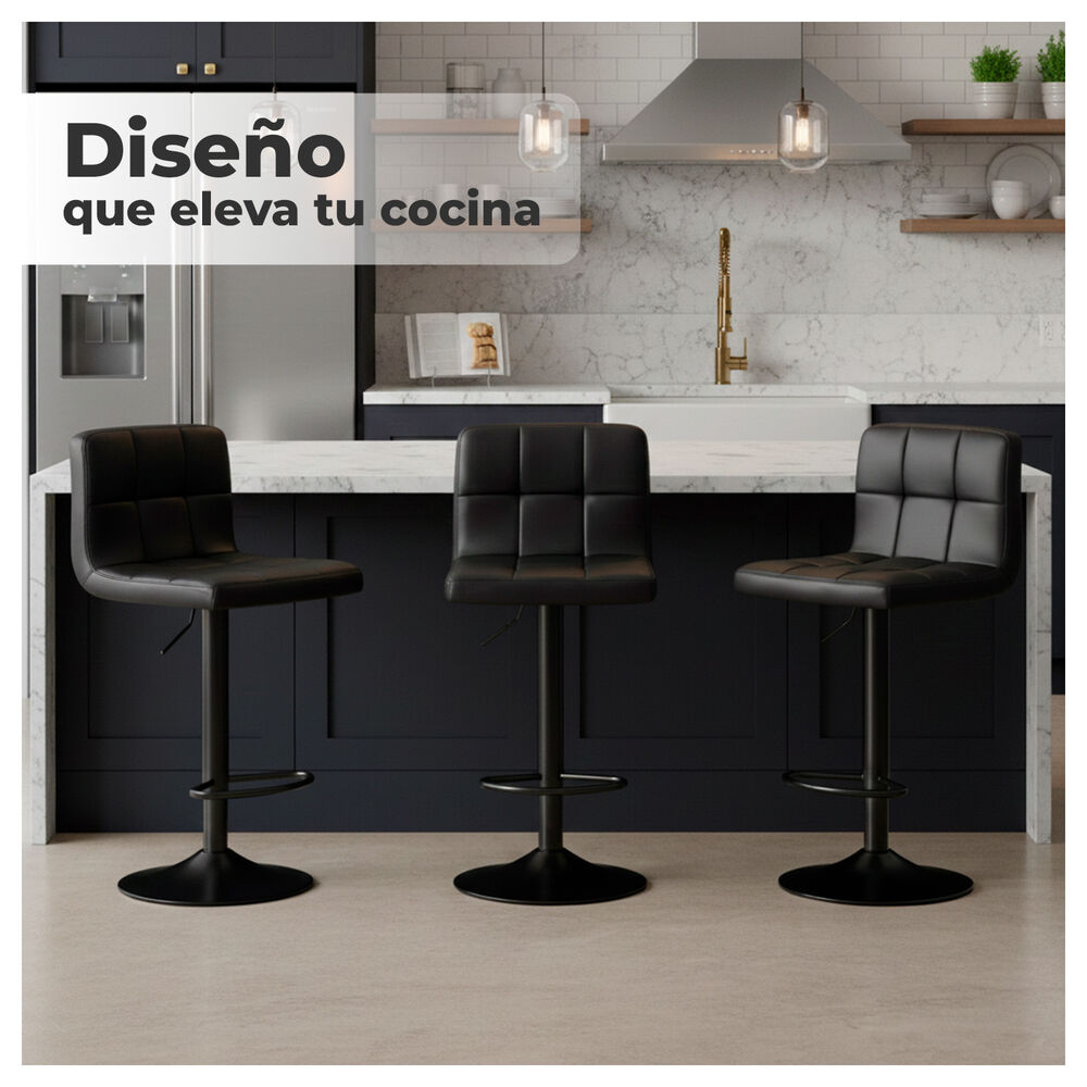 Pack 2 Silla De Bar Con Base Mate Y Altura Regulable Dise&ntilde;o Moderno image number 4.0
