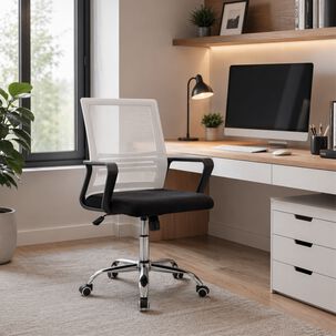 Silla De Oficina Ergon&oacute;mica Santiago Con Altura Ajustable Y Soporte Lumbar