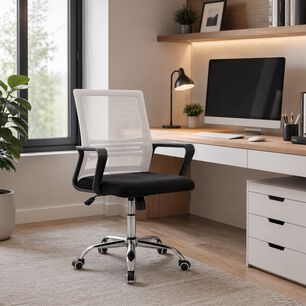 Silla De Oficina Ergon&oacute;mica Santiago Con Altura Ajustable Y Soporte Lumbar