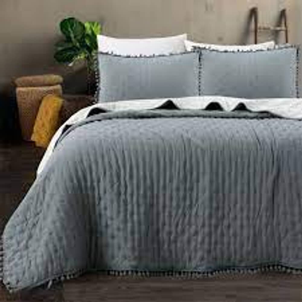 Cubrecamas Algod&oacute;n Con Pom Pom - 2 Plazas image number 3.0