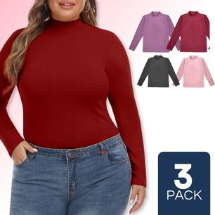 Pack 3 Camiseta Beatle Mujer Manga Larga Polar Colores Surtidos