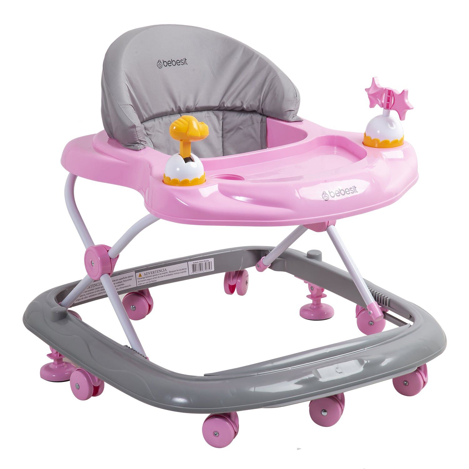 Andador Musical Airbus Gris Rosado image number 1.0