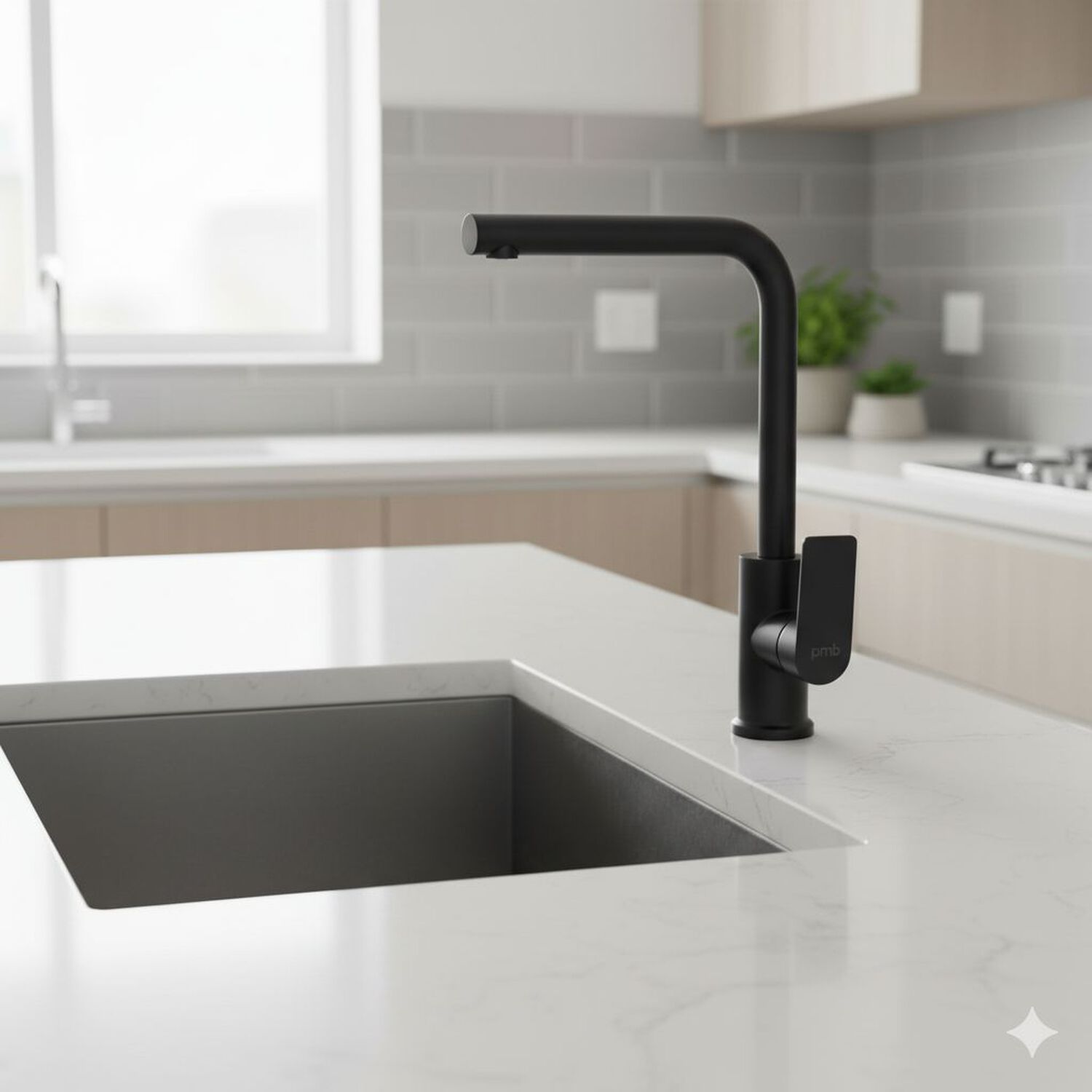 Llave Monomando Lavaplatos Queens Negro Pmb Acabado Mate image number 4.0