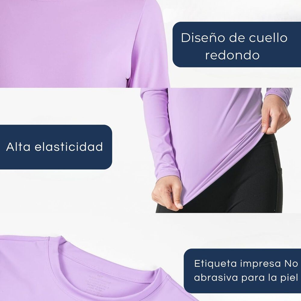 Pack 3 Camisetas Polar Primera Capa Ni&ntilde;a Cuello Redondo image number 4.0