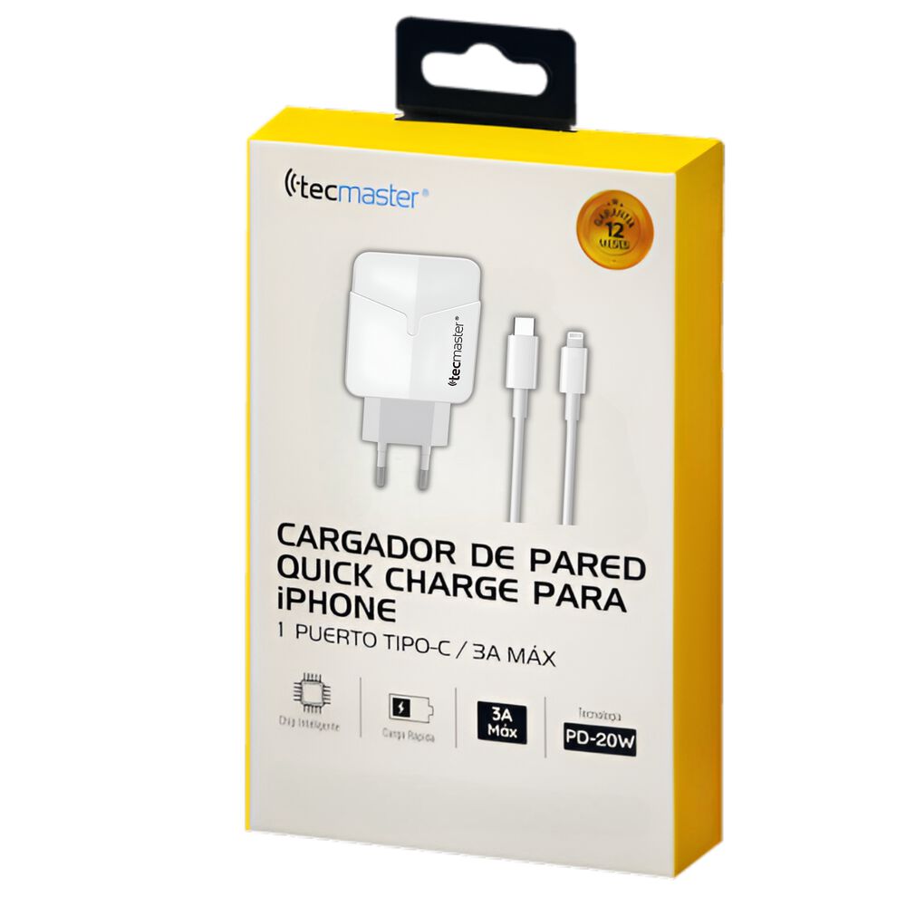 Cargador Para Iphone De Carga Rápida Con Cable Lightning Sec image number 8.0