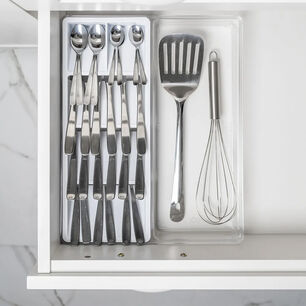 Organizador De Utensilios Y Cubiertos Clear Blanco