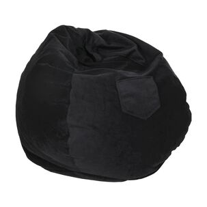 Pouf Pera Infantil Negro Felpa 60x50x50 Cm M&aacute;xima Design