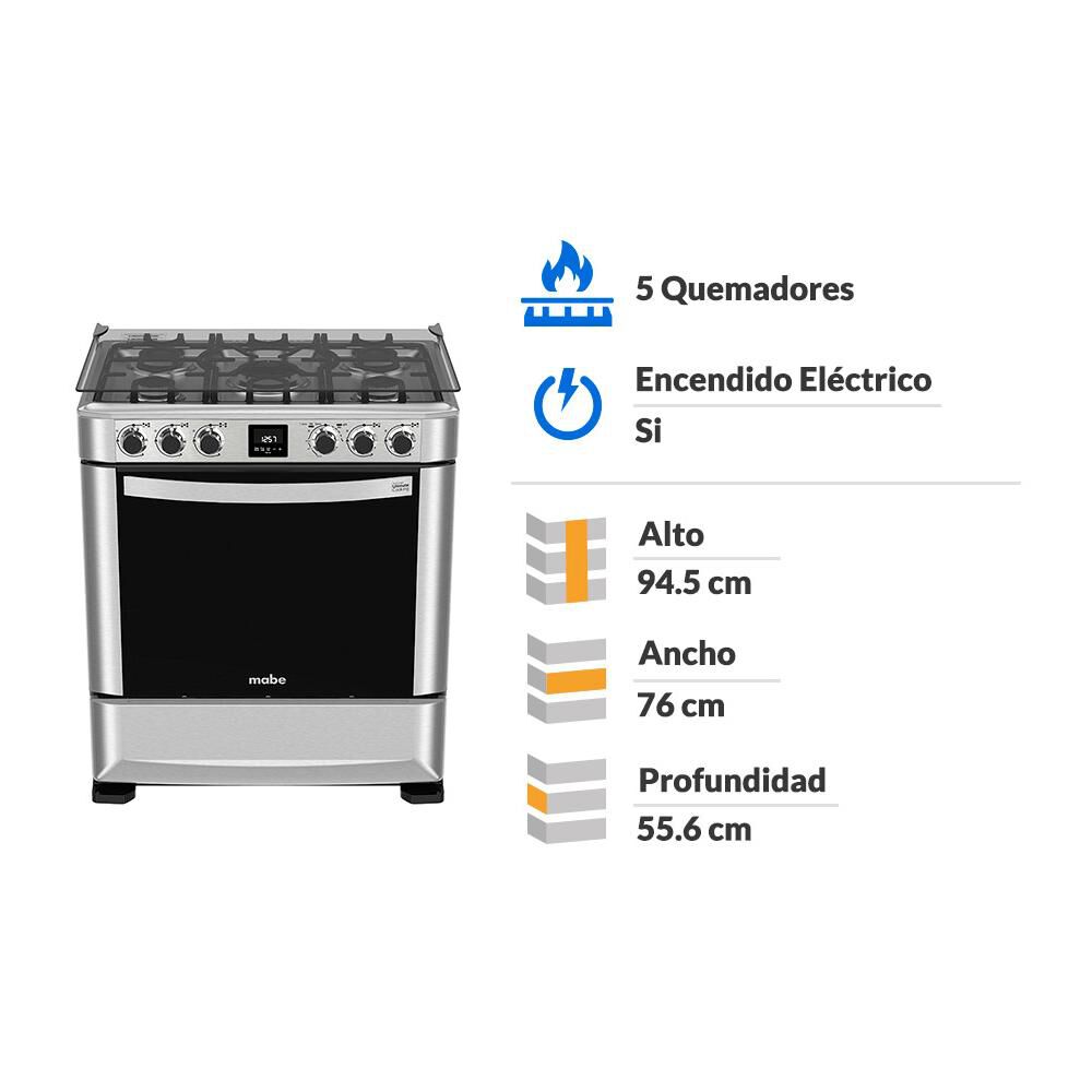 Ripley - COCINA MABE ANDES7650FX0 5 QUEMADORES
