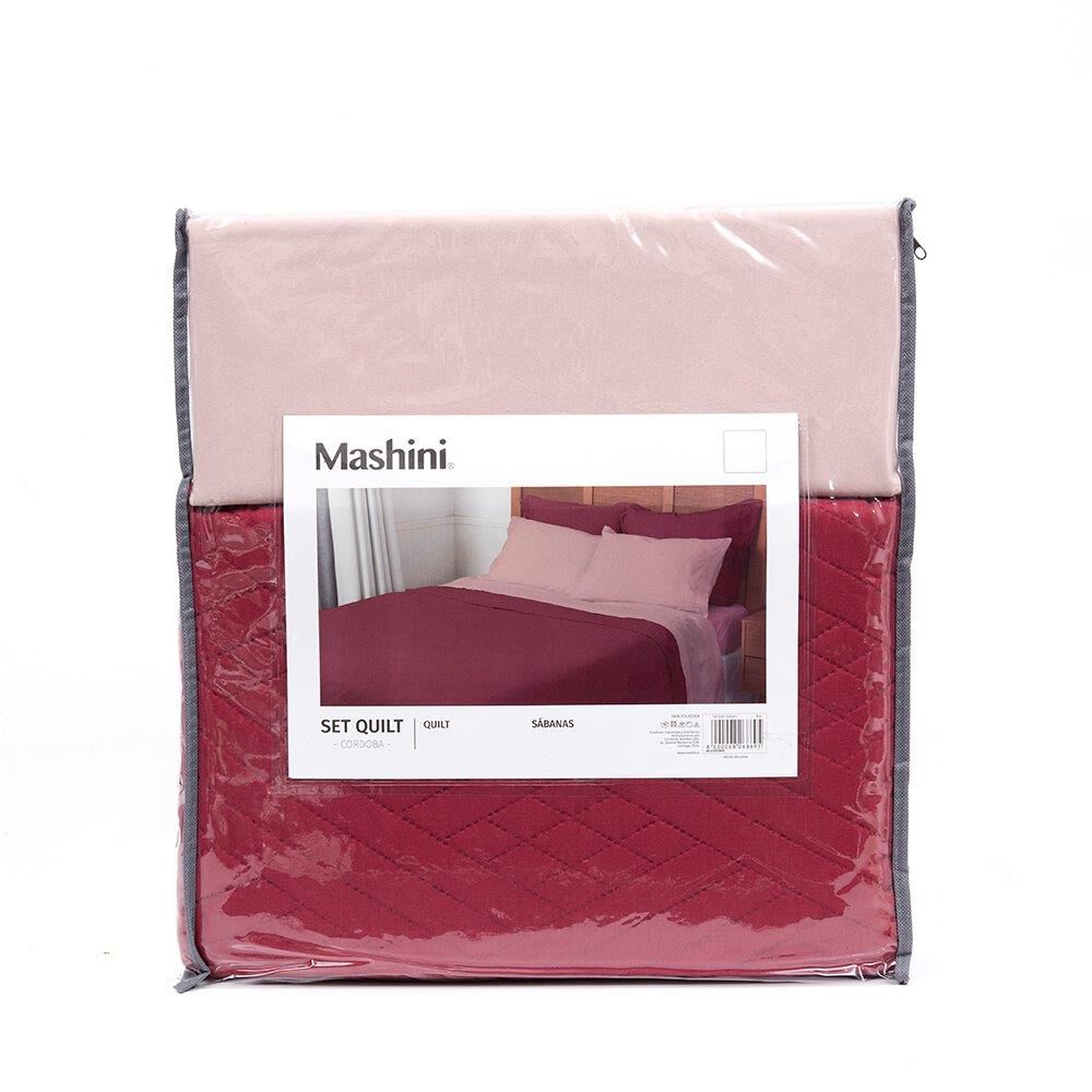 Set Quilt Liso + Sabana Liso King Rojo image number 4.0