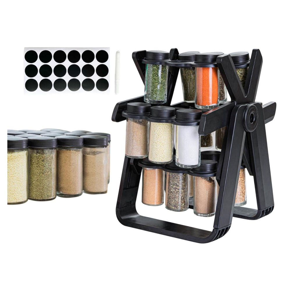 Especiero Condementero Giratorio Cocina Multiuso 18 Frascos Negro image number 2.0