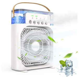 Climatizador Port&aacute;til Fr&iacute;o 4 En 1 Ventilador Humificador Enfriador Lampara Led 220v Usb