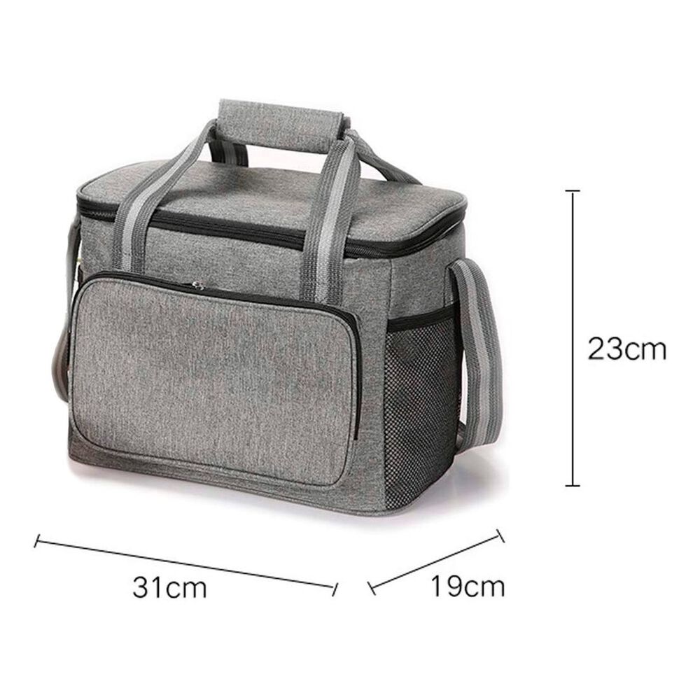 Lonchera Térmica Portátil Aislada Gran Capacidad Gris image number 2.0