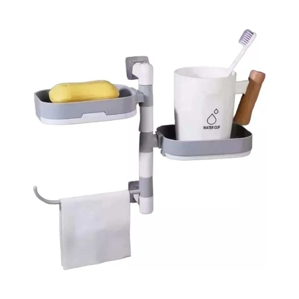 Soporte Organizador Giratorio Repisa Jabonera Toallas Baño image number 2.0