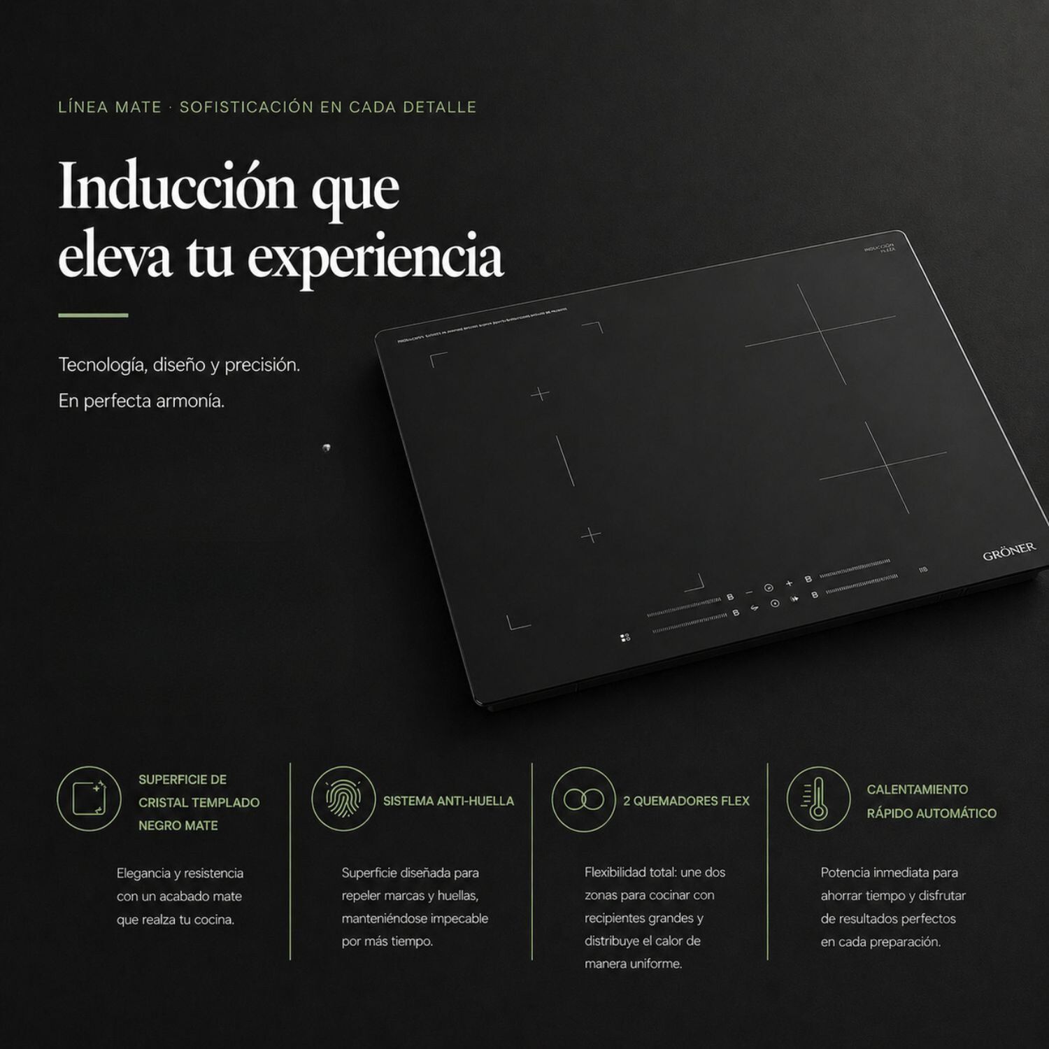 Encimera Inducci&oacute;n Gr&ouml;ner Matte Black 4q image number 4.0