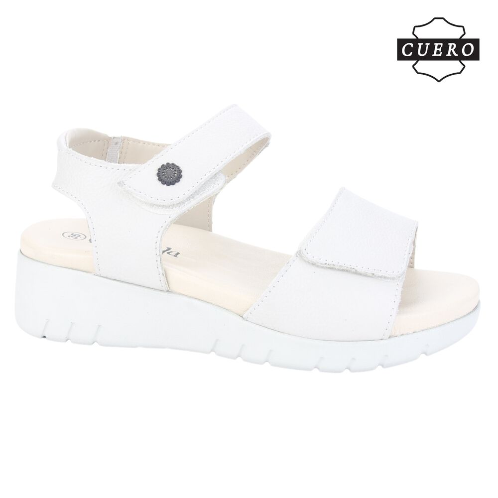 Sandalia De Cuero Chalada Mujer Raisa-2 Blanco Casual image number 1.0