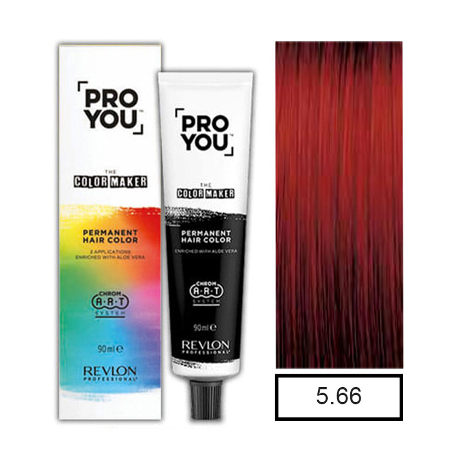 Pro You Color Maker Tintura Permanente Casta&ntilde;o Claro Rojo Intenso 5.66 90ml+oxidante image number 0.0