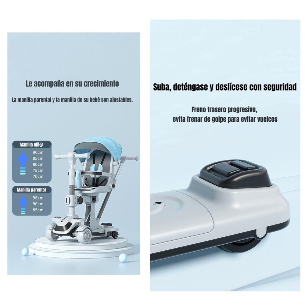 Triciclo Scooter 2 En 1 Lubabycas Azul Lubabycas image number 5.0