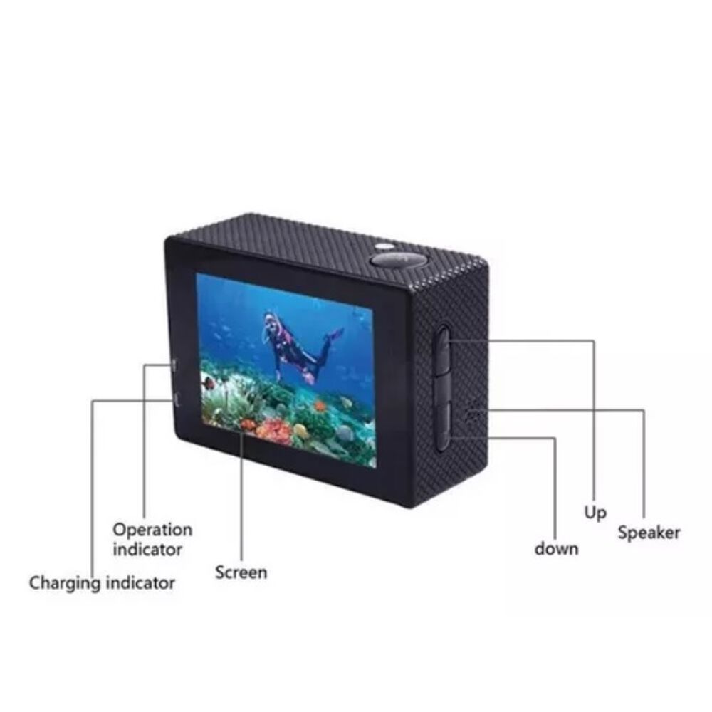 C&aacute;mara Go Pro Full Hd 1080p 30fps Deportiva Modelo Ultra Hd M1 Wifi C&aacute;mara Acci&oacute;n Con Accesorios B&aacute;sicos Sumergible image number 3.0