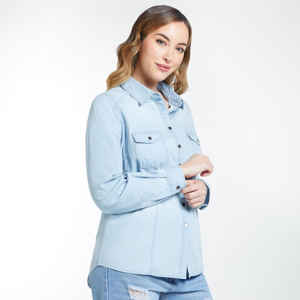 Blusa Denim Regular Manga Larga Mujer Geeps image number 2.0