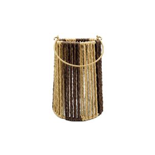Porta Vela Decorativa De Fibra R&uacute;stica