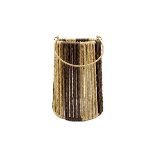 Porta Vela Decorativa De Fibra R&uacute;stica