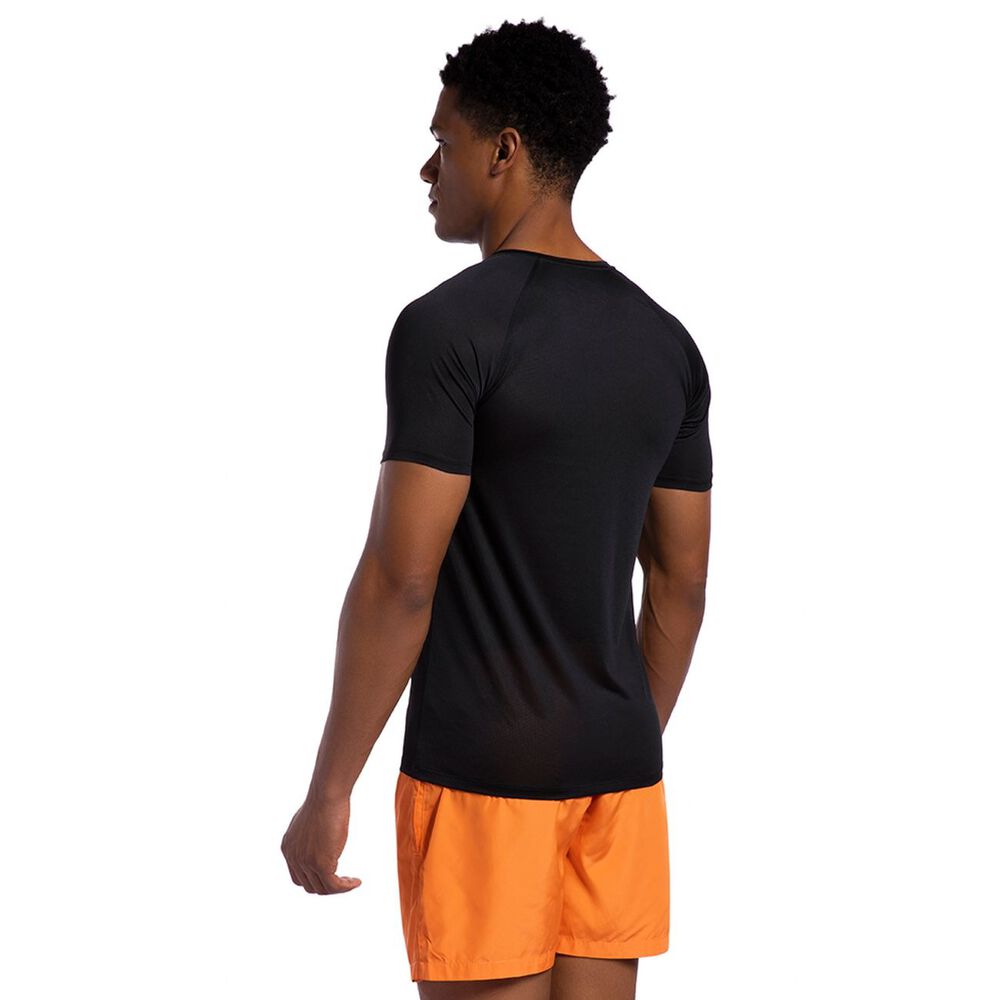 Polera Runner Manga Corta Negra Hombre image number 2.0