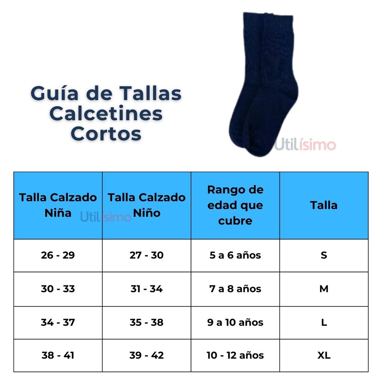 Pack 3 Calcetines Escolar Corto Acr&iacute;lico Azul Unisex image number 2.0