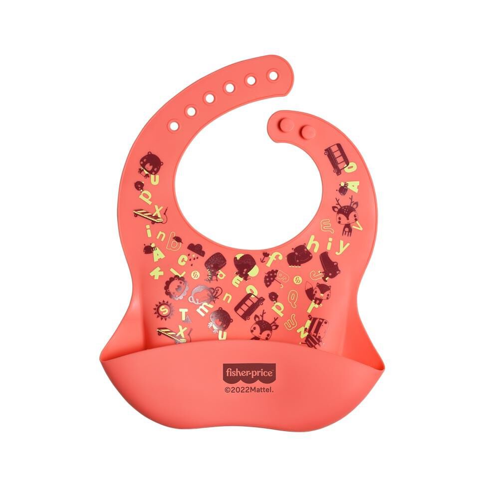 Babero De Silicona Fisher Price Yummy Rosa Bb1186 image number 1.0
