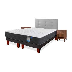 Cama Europea Flex Europedic Dual / King / Base Dividida + Set De Maderas